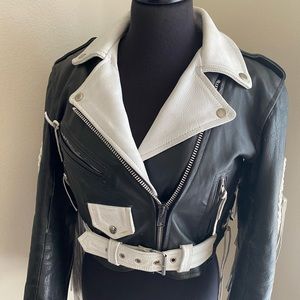 Ladies Leather Bomber Jacket